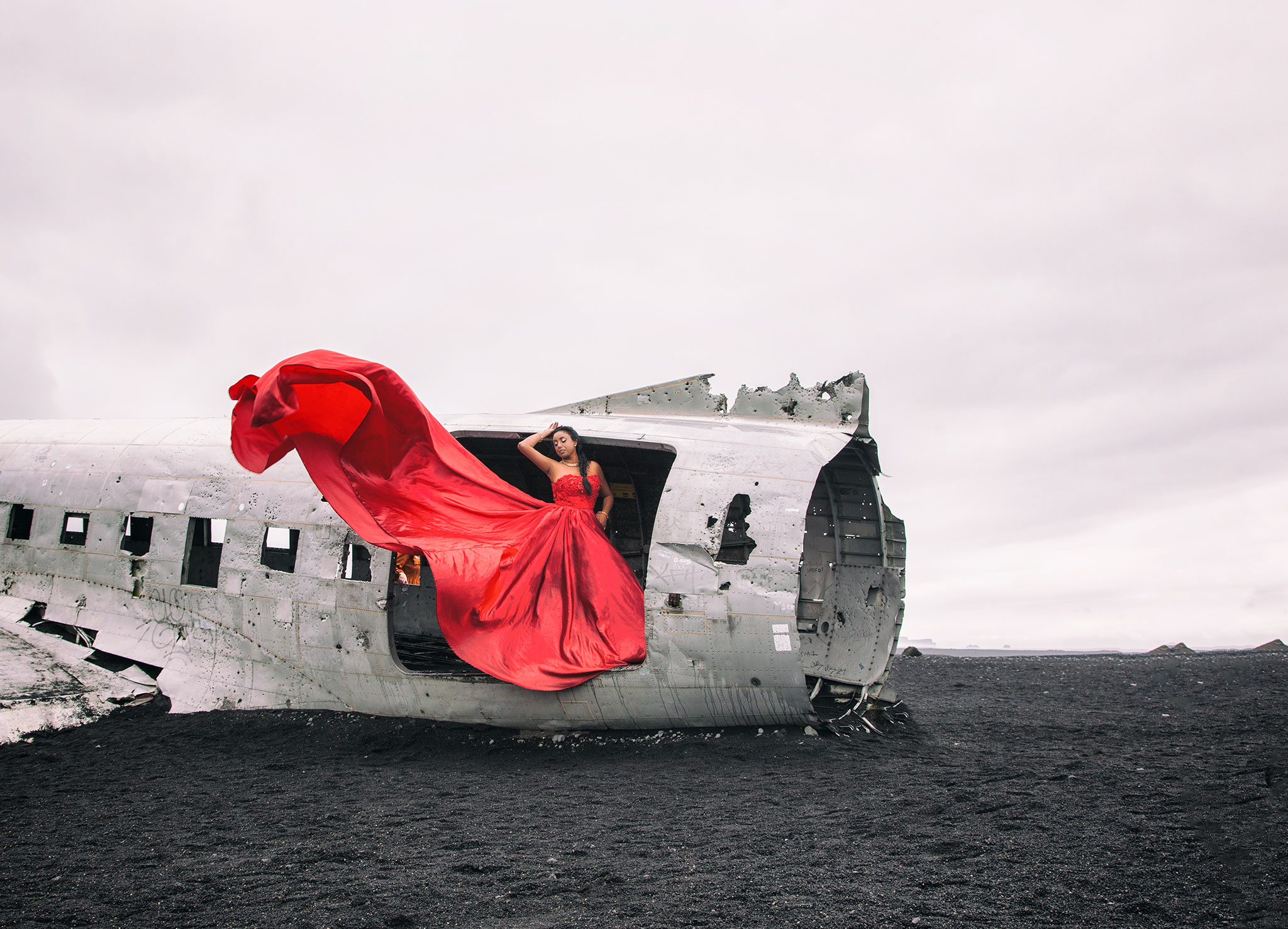 Rocky Icelandic landscape with open sky